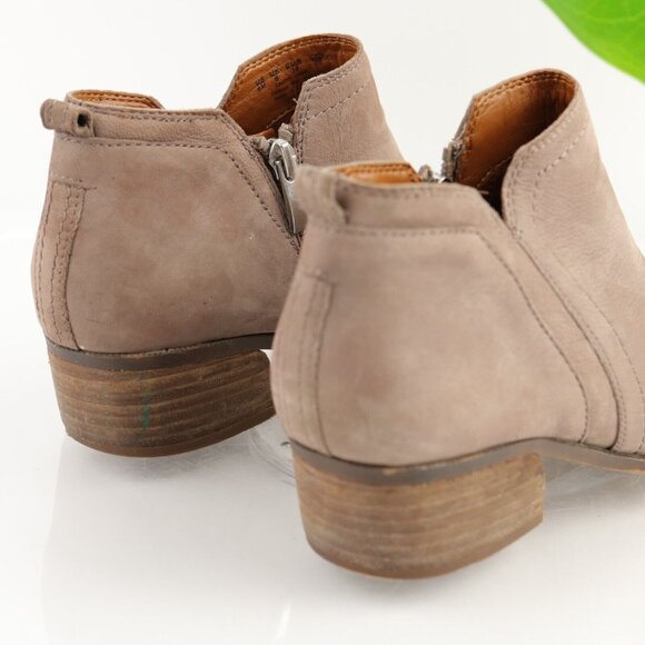 Franco Sarto Womens Laslo Boot Size 8 Tan Nubuck Bootie Low Block Heel Comfy - Picture 4 of 12